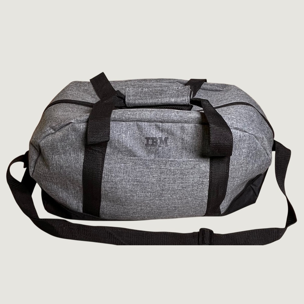 IBM Logo Gray Duffel Bag Travel Gym Carry On Shoulder Bag